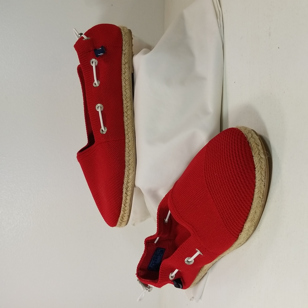 Nautica Rudder Espadrille Red Knit Flat Women's 8
